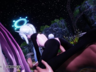 Blue Archive 💦 Pleasure Ritual For Hanako & Miyako - HARDCORE Anime R34 Porn Sex MMD