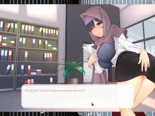 Tsundere Milfin [ HENTAI Game ] Ep.4 boss in hijab show me her dripping wet pussy