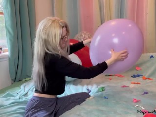 Blowing up over 25 Balloons then Nail Popping them All