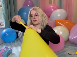 Blowing up over 25 Balloons then Nail Popping them All