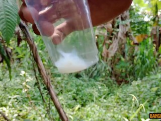 INDONESIAN DICK - Hot Cum Into A Plastic Cup In Summer (Public Jerking)