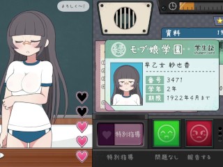 【お触りエロゲー モブ娘捕獲学園実況(体験版)】次々と巨乳J〇にエッチな尋問していきおっぱい揉んだりクンニしたりフェラさせたりやりたい放題！（アニメーション同人エロゲー hentai game）