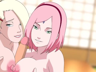 Naruto anime hentai cartoon compilation Sakura Ino Sarada Boruto titjob riding sex kunoichi trainer