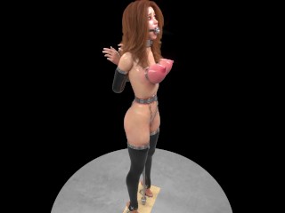 Metal Bondage Ginger Slave Game!