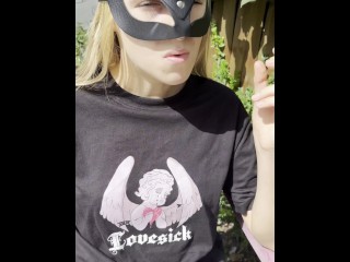 Smoking and spitting hocking loogies tongue out by a nasty girl