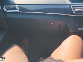 My UBER DRIVER Pulled My Panties Down and Made Me CUM While Driving