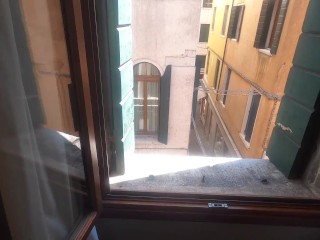 Latina throats her master on business trip Venice Italy