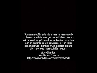 Mamma knyter fast din kuk och stimulerar dig till sprut i hennes mun