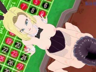 Android 18 and I have intense sex in the casino. - Dragon Ball Hentai