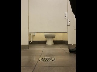 Taking a long piss is public restroom drain naughty desperate