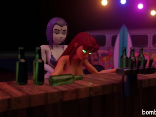 Raven fucks Strfire at the beach cafe.