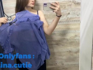 Sexy try on haul braless see through transparent