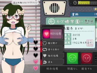 【#03お触りエロゲー モブ娘捕獲学園実況(体験版)】高〇3年攻略！金髪爆乳お嬢様のおっぱい揉んでパイズリしてもらったり（アニメーション同人エロゲー hentai game）