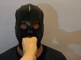 Kicking and stepping on my foot slave