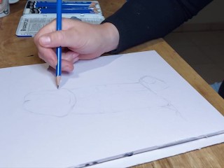 Aquarel dick - drawing by cinnamonbunny86 - i draw your dick