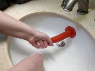 Erica Harmon - Daddy making me clean my Red Rider Dildo