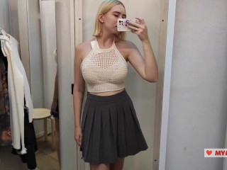 Try On Haul Transparent Clothes, Completely See-Through. At The Mall. See on me in the fitting room