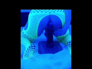 The bitch fucks with a strapon , jerks off a dick just in the ass