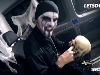 Sluts Lena Nitro & Lullu Gun Fucked By Masked Guys On Halloween - LETSDOEIT