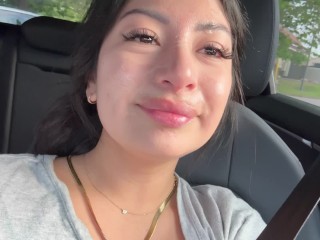 Latina Drives Around In Public With Cum On Her Face After Sucking The Soul Out Of Him!!!