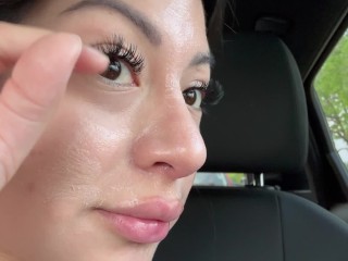 Latina Drives Around In Public With Cum On Her Face After Sucking The Soul Out Of Him!!!