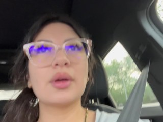 Latina Drives Around In Public With Cum On Her Face After Sucking The Soul Out Of Him!!!