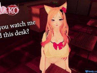 I GRIND a DESK and ask you to watch and get TURNED ON!!!! SEXY VTUBER SCHOOL GIRL COSPLAY!!!!!!