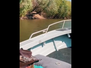 Stepsisters Risky OUTDOOR Orgasm and Blowjob on a BOAT! Fucked and Cumshot while parents are away!