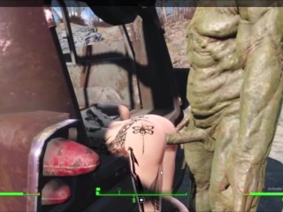 Tatooed MILF Fucked Dogstyle In Van by Big Dick Mutant Until Orgasm | 3D Sex Animation Fallout 4