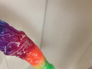 washing my massive rainbow cokc