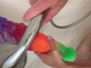 washing my massive rainbow cokc