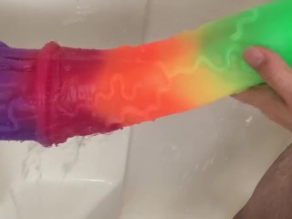 washing my massive rainbow cokc