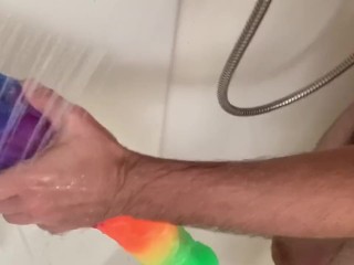 washing my massive rainbow cokc