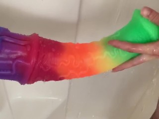 washing my massive rainbow cokc