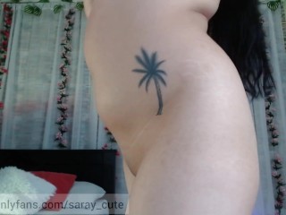 Naked Latin girl plays with her body on camera