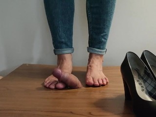 Shoejob, footjob and cumshot on feet