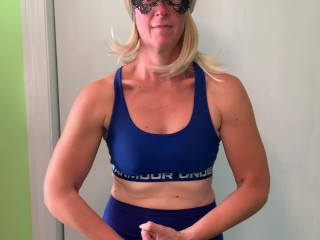 Fit Milf Christina Showing off Biceps, Tits, Chest and Calves... Not your average teacher