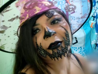 SEXY STEPSIST DOES THE UNEXPECTED!! BUSTY BITCH GETS VERY HOT ON HALLOWEEN