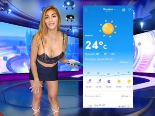 the new weather girl has wardrobe problems - session 1