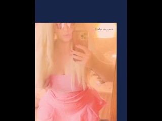 Teasing in front of the mirror in pink!