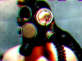 Halloween is coming! Creepy video of a gas mask fetish in the shower.