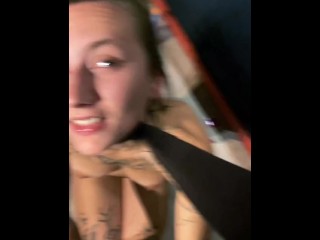 Slut got used after bar... Deep throat while belt choking