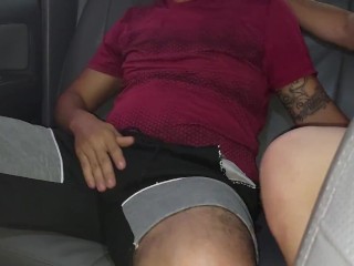 Horny trans fucking in the car. Part 1. How delicious he sucks cock