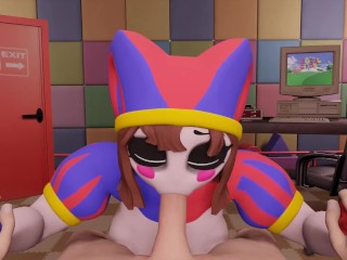 Pomni The Amazing Digital Circus Pomni Makes sloppy blowjob. Cum in mouth Porn