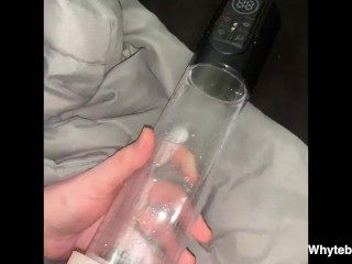 Sex toy Review Penis Pump on thick BWC until HUGE CUMSHOT [HOT!] SOLO MALE MOANING