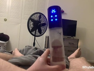 Sex toy Review Penis Pump on thick BWC until HUGE CUMSHOT [HOT!] SOLO MALE MOANING