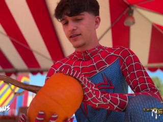 Almost Caught ! Fucking Pumpkin Outside Spiderman
