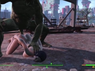 Vault Girl Bends Over For Huge Hot Monster Cock Dodstyle |Fallout 4 Animation Sex Mod