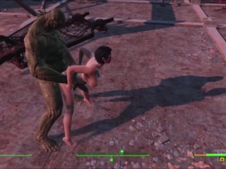 Vault Girl Bends Over For Huge Hot Monster Cock Dodstyle |Fallout 4 Animation Sex Mod