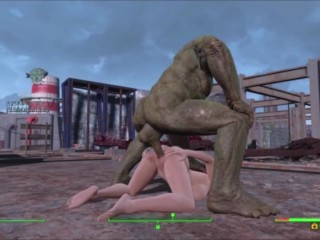 Vault Girl Bends Over For Huge Hot Monster Cock Dodstyle |Fallout 4 Animation Sex Mod